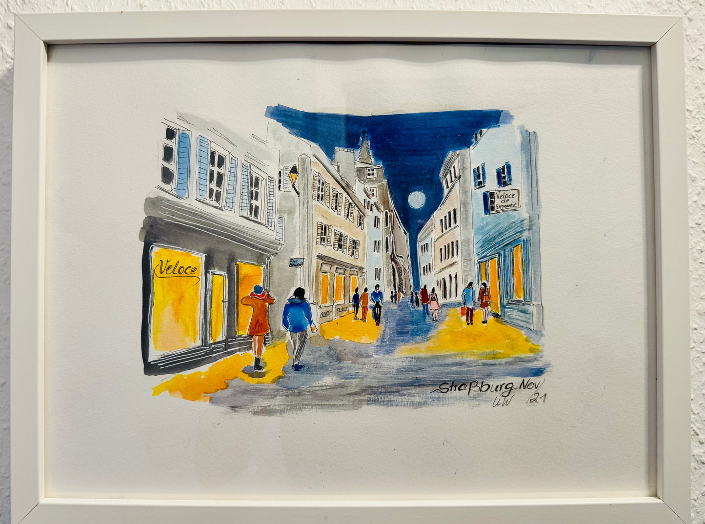 Strasbourg by Night (42x32 cm, gerahmt)