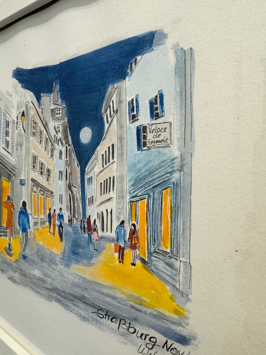 Strasbourg by Night (42x32 cm, gerahmt)